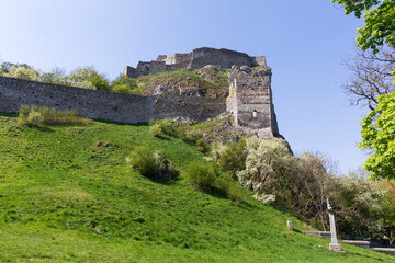 Fototapeta na wymiar Devin Castle Fortified Walls Rocks Danubia