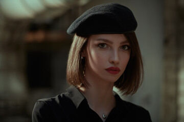 beautiful girl in beret