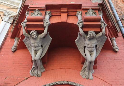 House of Baron Steingel with sculptures in Kyiv, Ukraine