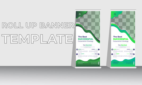 Professional Roll up stand banner template design, vertical, background, pull up design, modern Banner, rectangle