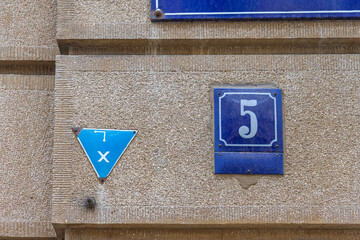 Number Five Triangle Sign