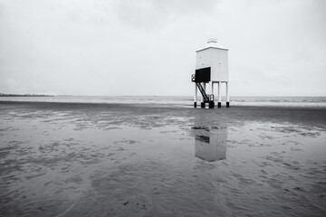 Burnham on sea in infrared black and white 