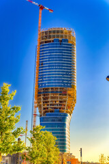 Obraz premium Belgrade tower under construction in Belgrade, Serbia.