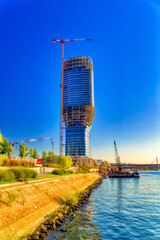 Belgrade tower under construction in Belgrade, Serbia.