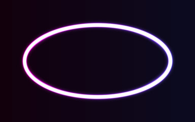 Realistic gradient neon square frame. Pink and blue colored blank template isolated on background. Geometric glow outline shape or laser glowing lines. Vector shining object.