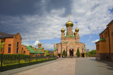Fototapeta na wymiar Holy Intercession Holosiivsky Monastery in Kyiv, Ukraine 