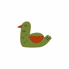 duck hand drawn in flat style. baby illustration