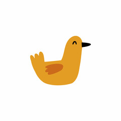 duck hand drawn in flat style. baby illustration