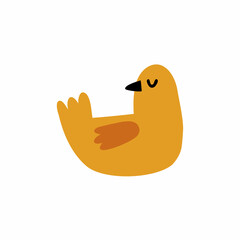 duck hand drawn in flat style. baby illustration