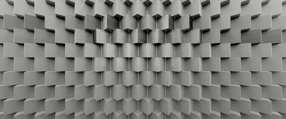 abstract gray background from cubes. 3d render