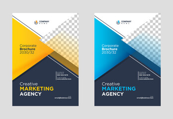 Annual report brochure flyer design vector Leaflet presentation book cover business magazine templates