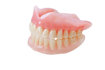 Dentures on a white background