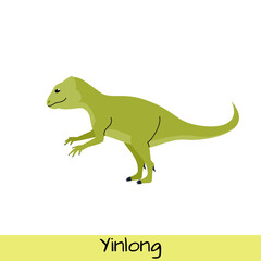 Obraz na płótnie Canvas Yinlong dinosaur vector illustration isolated on white background.
