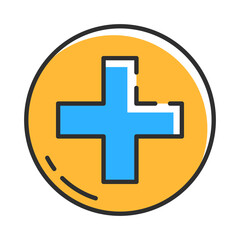 Hospital line icon. Vector illustration concept.