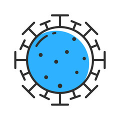 Virus line icon. Bacterial outline flat illustration.