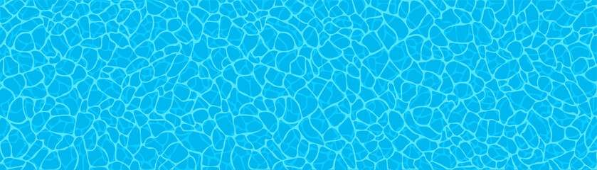 Blue swimming pool background. Long banner of water surface in pool. Vector illustration