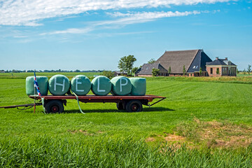 Farmers protesting against government decisions concerning nitrogen policy in Friesland the...