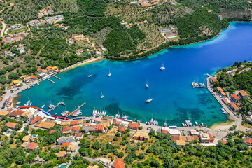 Small and beautiful Marina. Syvota Marina in Greece. Small port for yachts and sailboats in Ionian Sea. Small port for yachts and sailboats. Go Everywhere