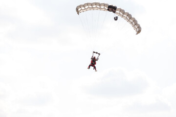 Skydiving. Tandem jump. An amazing adventure into the sky.