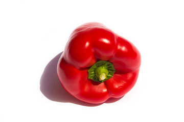 red pepper lies on a white background