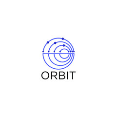Orbit logo with line graphic design vector