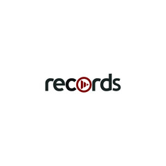 Record logotype logo design with play icon vector