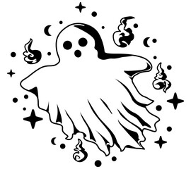 Cute Ghost illustration, Ghosts vector, Boo, Happy Halloween Shirt