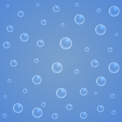 Water drops on blue background