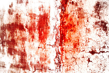 Scary bloody wall. white wall with blood splatter for halloween background.