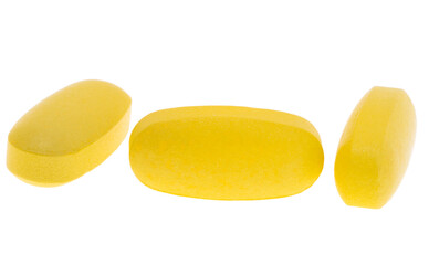 yellow pill isolated