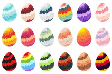 Easter eggs fantasy set. Vector illustration.