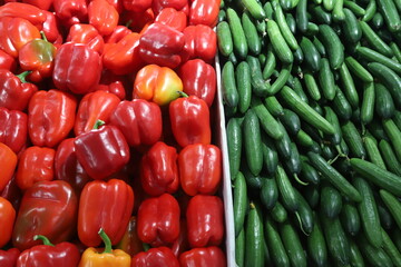 Fresh vegetables are sold at a bazaar in Israel