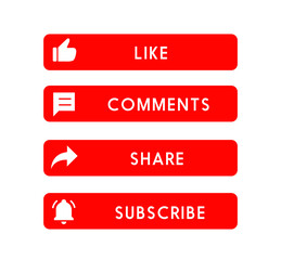 Youtube Like and share button vector design 