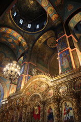 Fototapeta na wymiar Interior of Mikhailovsky Zlatoverhii Monastery in Kiev