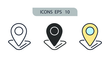 Location icons  symbol vector elements for infographic web