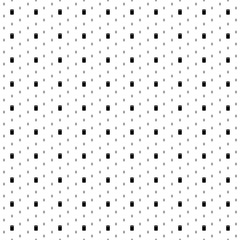 Square seamless background pattern from geometric shapes are different sizes and opacity. The pattern is evenly filled with small black trash symbols. Vector illustration on white background