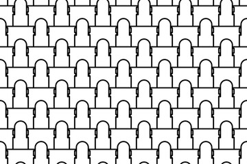 Obraz premium Seamless pattern completely filled with outlines of arch symbols. Elements are evenly spaced. Vector illustration on white background