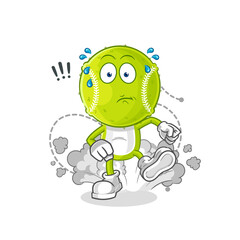 tennis ball running illustration. character vector