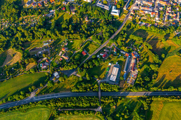 Fototapeta premium Toužim in Czech | Luftbilder von der Stadt Toužim in Tschechien
