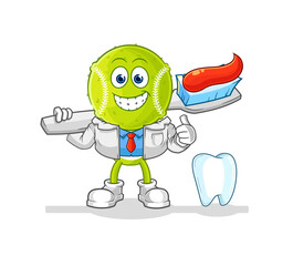 Obraz premium tennis ball dentist illustration. character vector