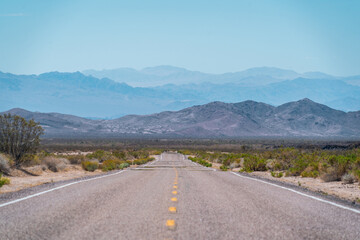 Lonely road to the mountains.