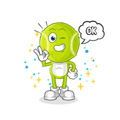 tennis ball agree mascot. cartoon vector