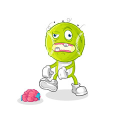 tennis ball zombie character.mascot vector