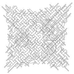 Abstract drawn vector pattern of various geometric shapes