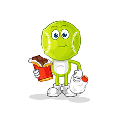 Obraz premium tennis ball eat chocolate mascot. cartoon vector