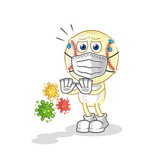 baseball head refuse viruses cartoon. cartoon mascot vector