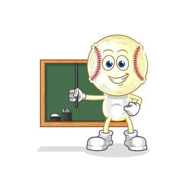 baseball head teacher vector. cartoon character