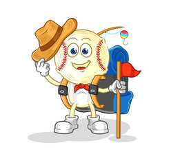 baseball head scout vector. cartoon character