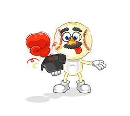 baseball head prank glove in the box. cartoon mascot