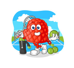 cooking glove plays tennis illustration. character vector